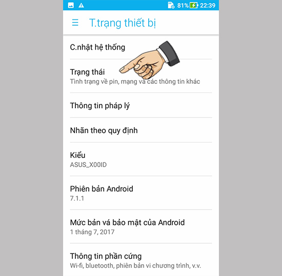​Kiểm tra thông tin máy